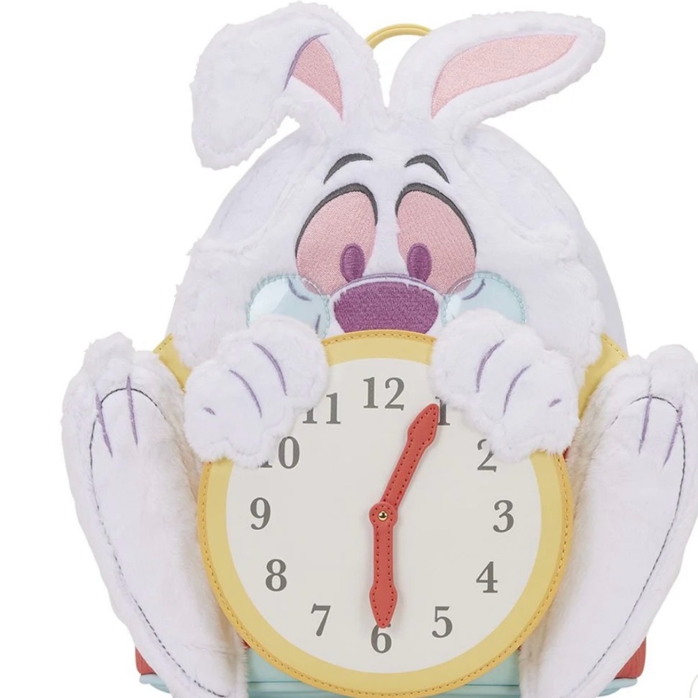 Loungefly White Rabbit Clock from Alice in Wonderland Crossbody Bag